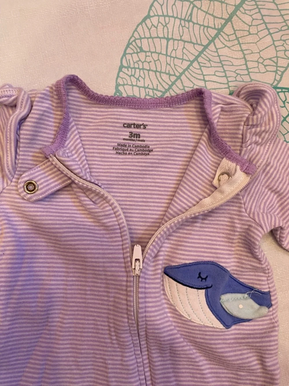 Carter's Pink, Lavender & Gray Footed One-Piece Sleepers - 3 Pack - Picture 7 of 13